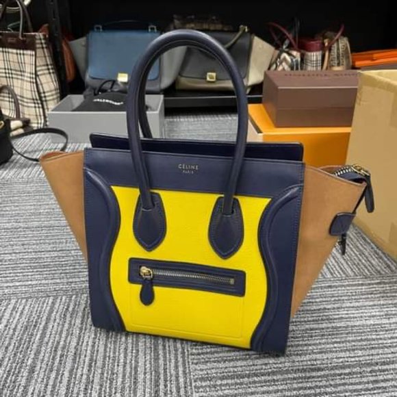 Celine Multicolor Suede And Leather Micro Luggage Tote - Picture 16 of 16